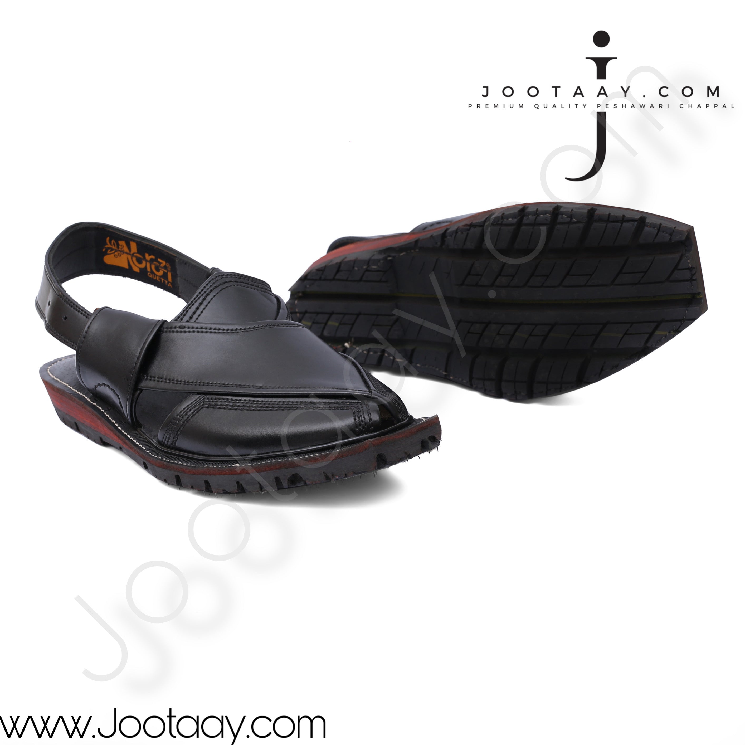 Jootaay® Double Sole Premium All Black Norozi