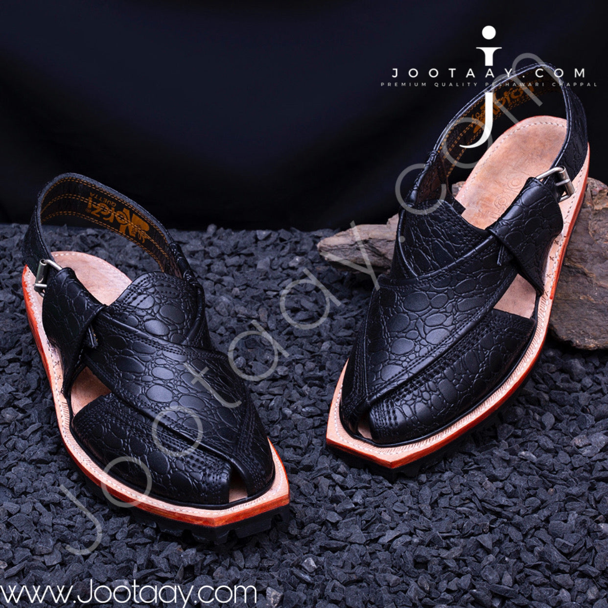 Jootaay® Double Sole Dotted Black Norozi