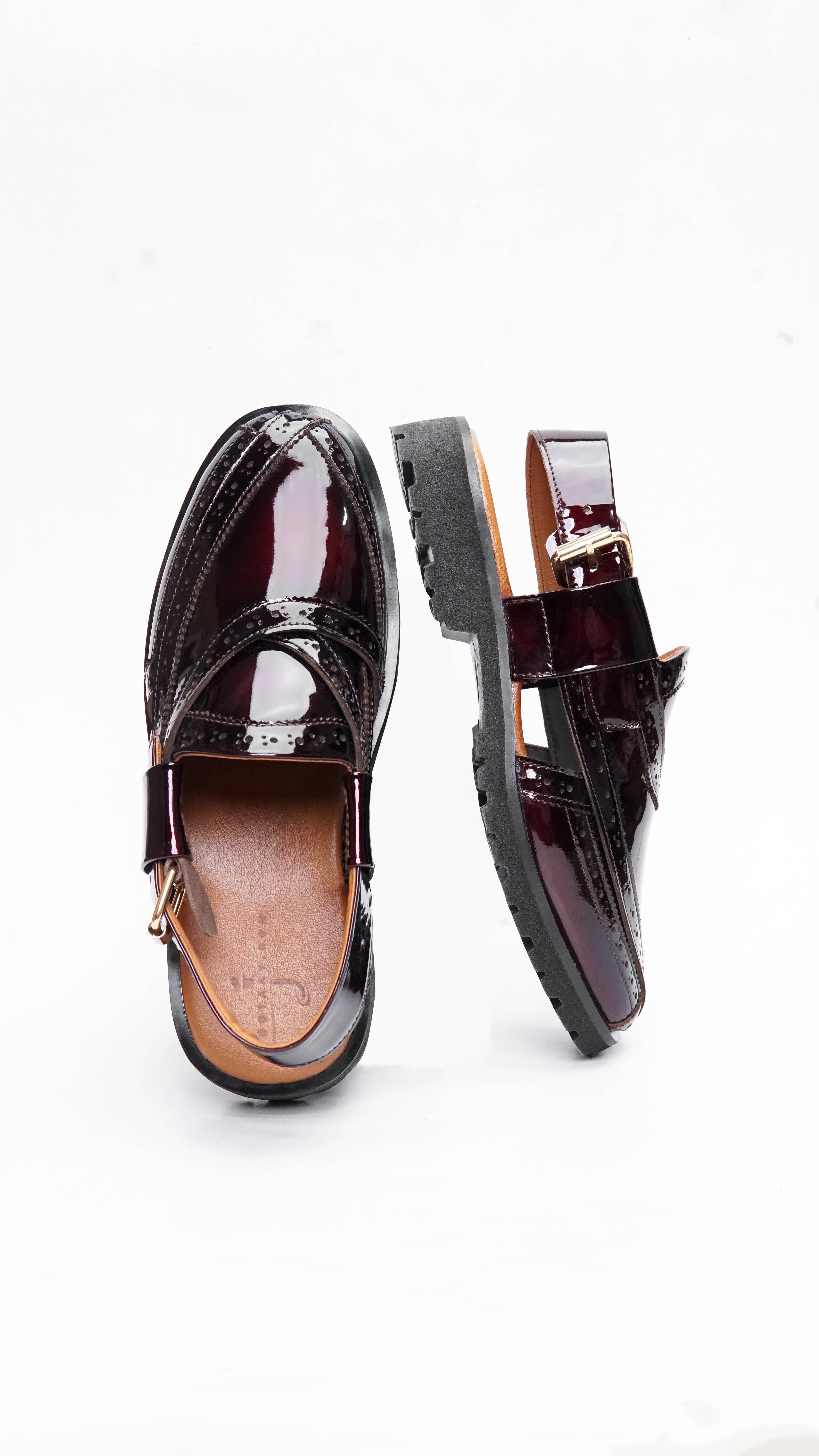 Oxblood Punched Formal Peshawari