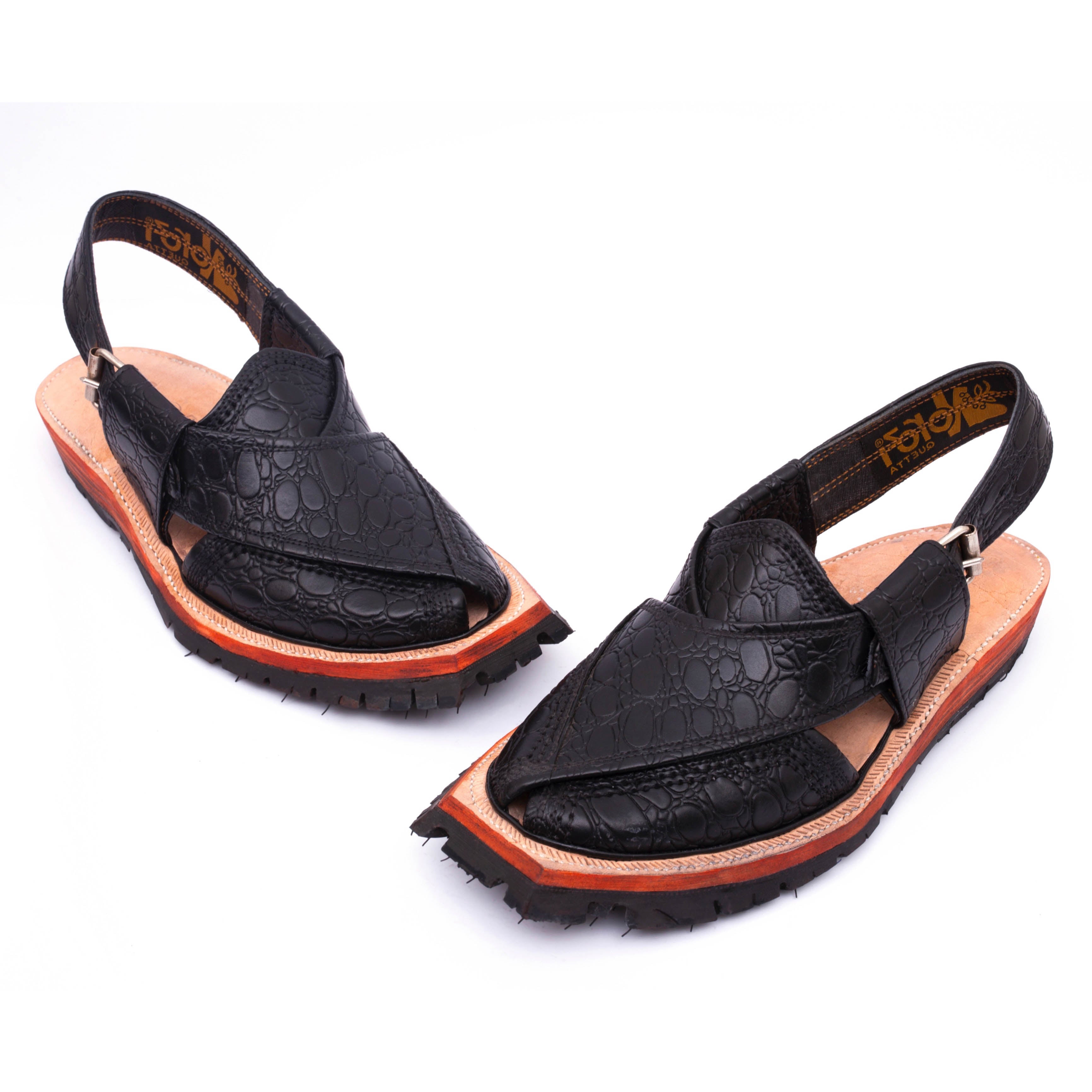 Double Wide Sole Dotted Black Norozi