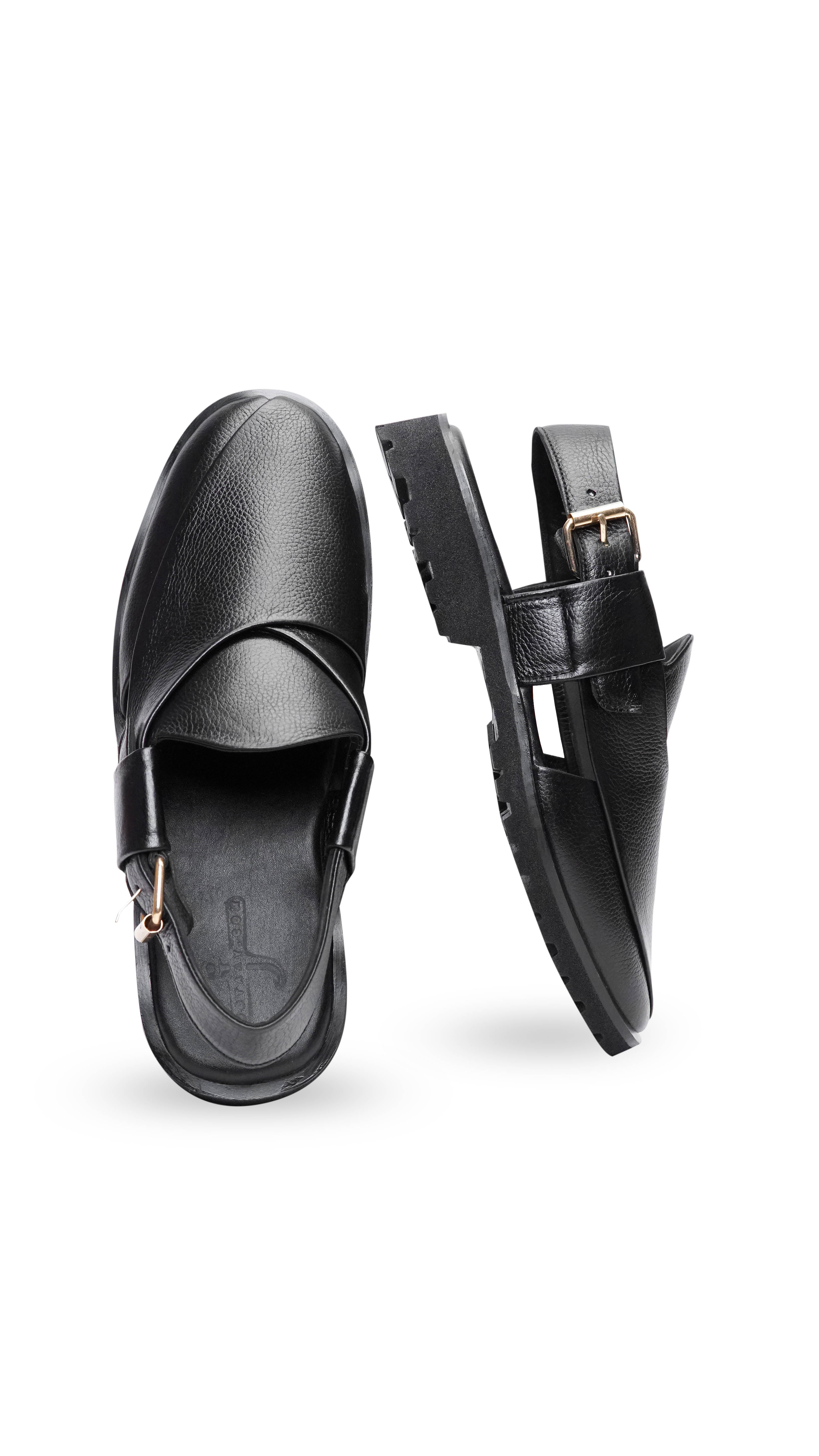 Jet Black Grainy Formal Peshawari