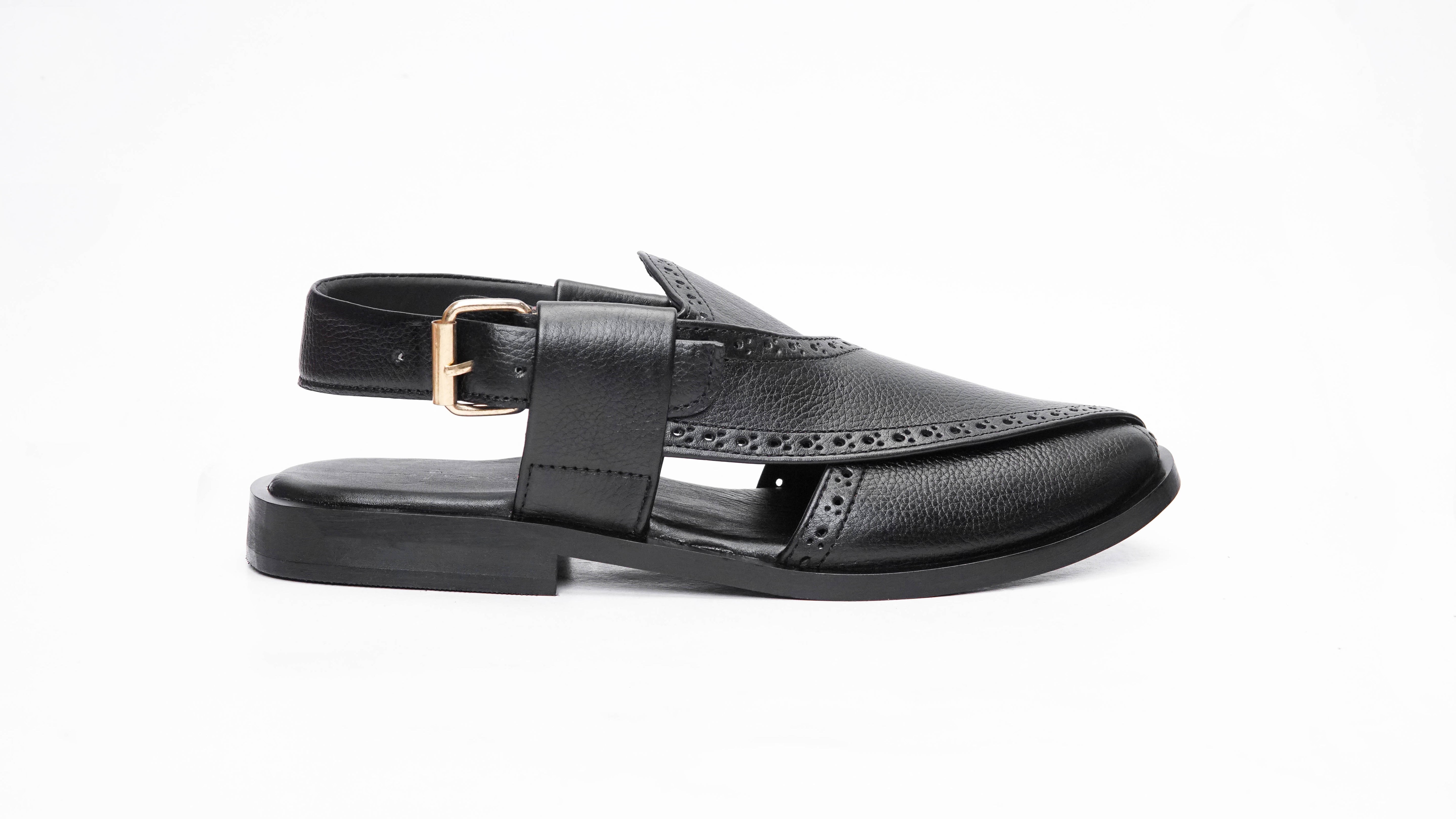 Black Grainy Punched Formal Peshawari