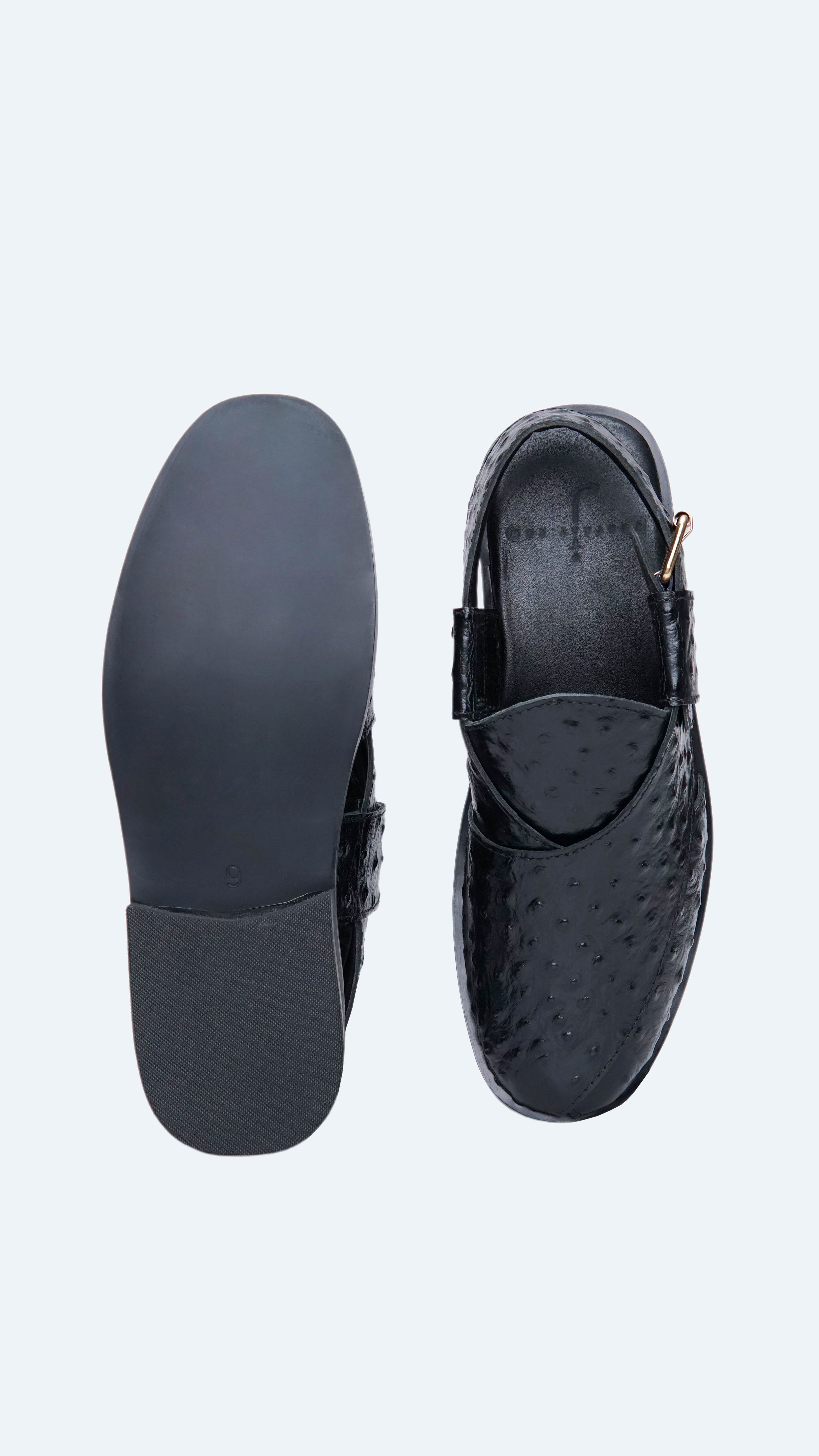 Ostrich Black Formal Peshawari