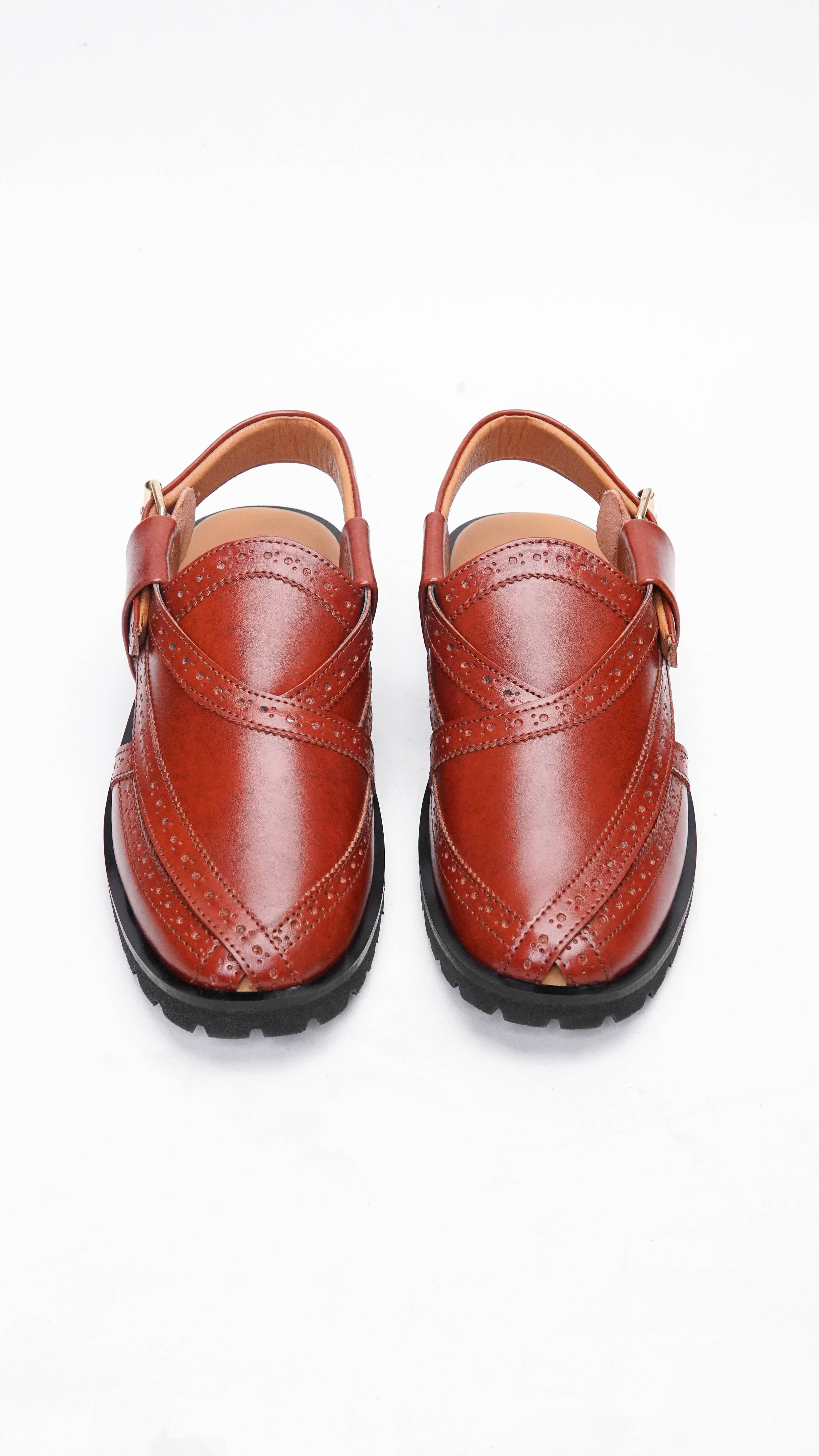 Burgundy Punched Formal Peshawari