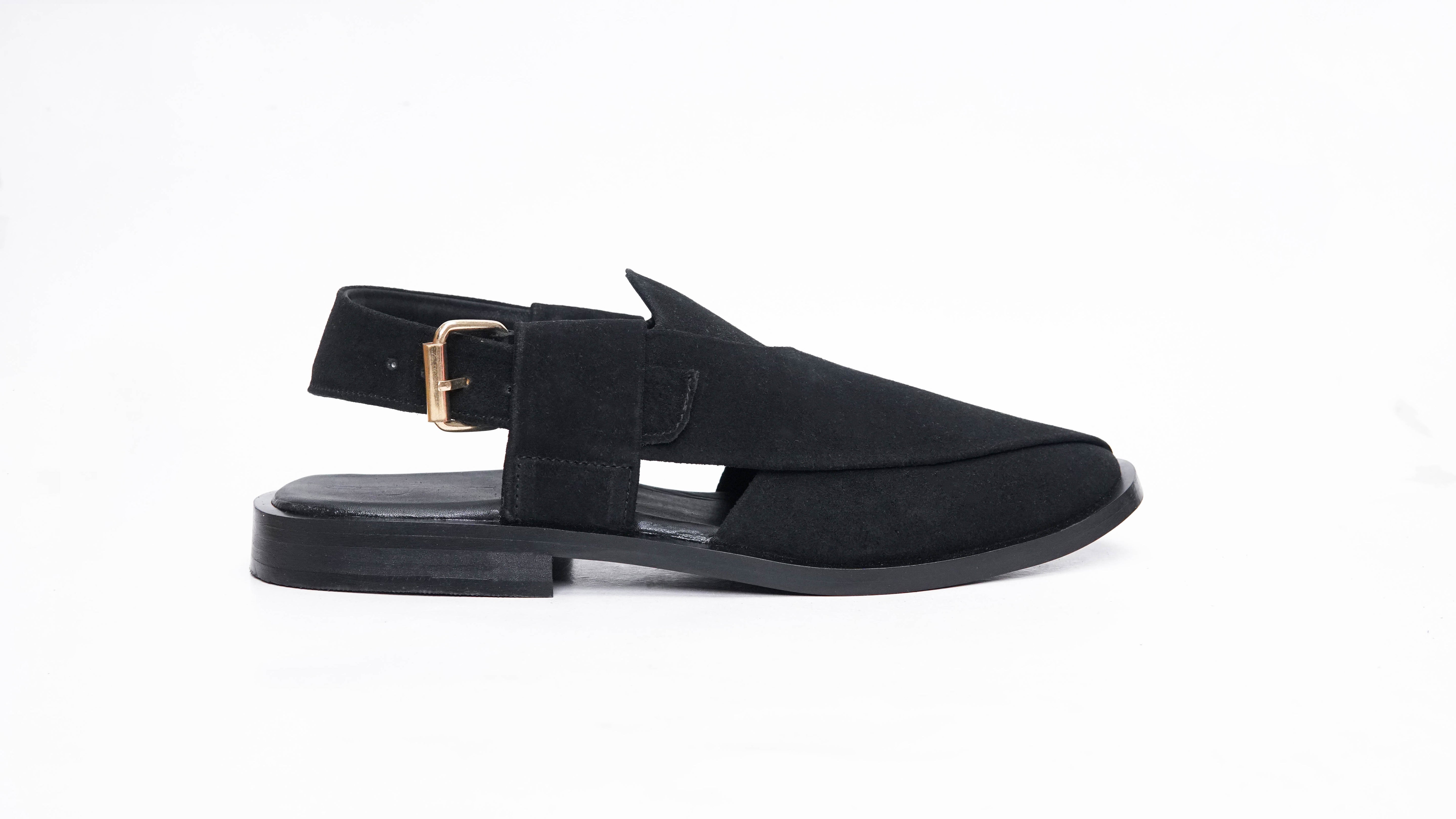 Suede Plain Jet Black Formal Peshawari