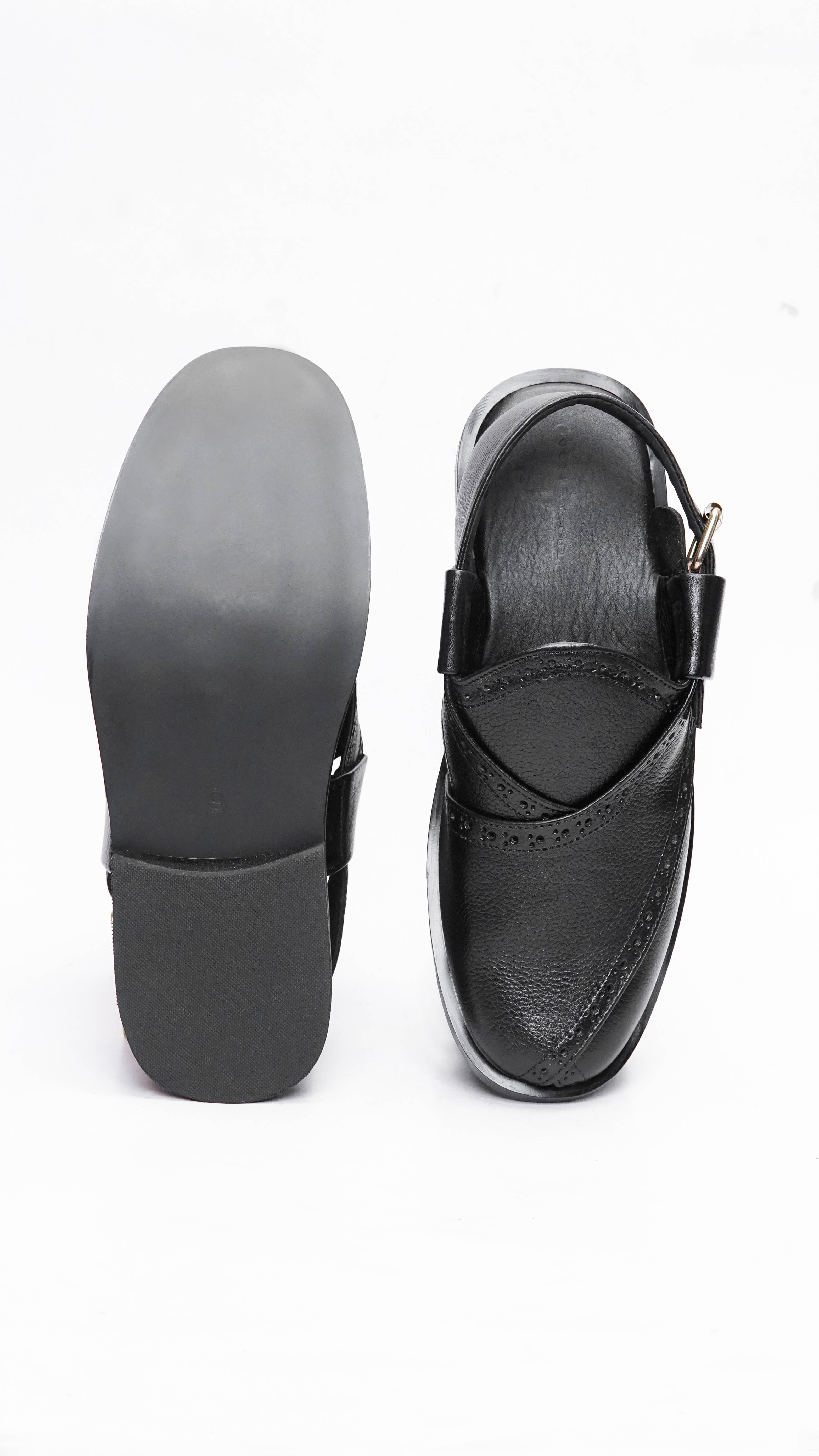 Black Grainy Punched Formal Peshawari