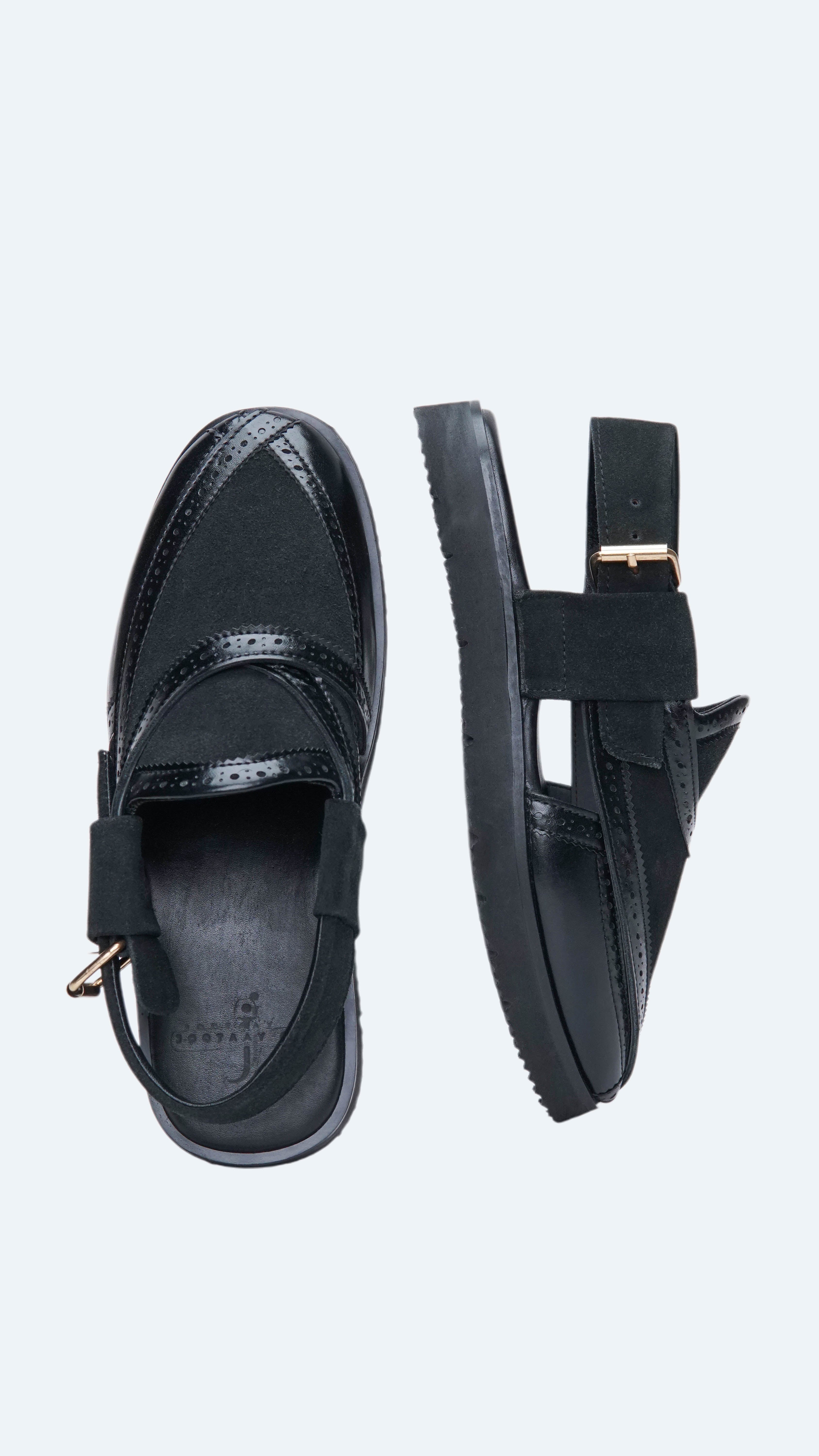 Suede Black Formal Peshawari