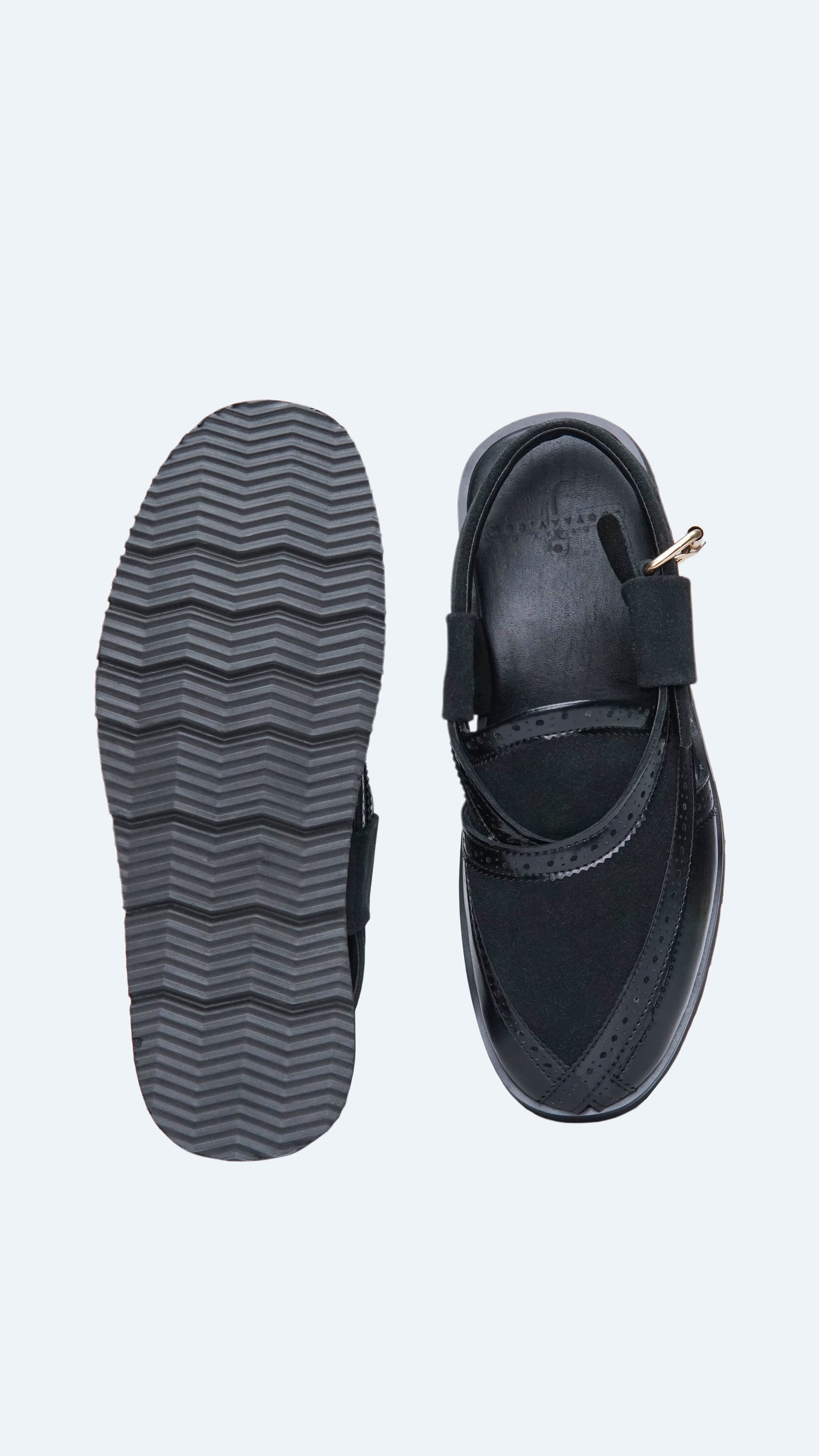 Suede Black Formal Peshawari