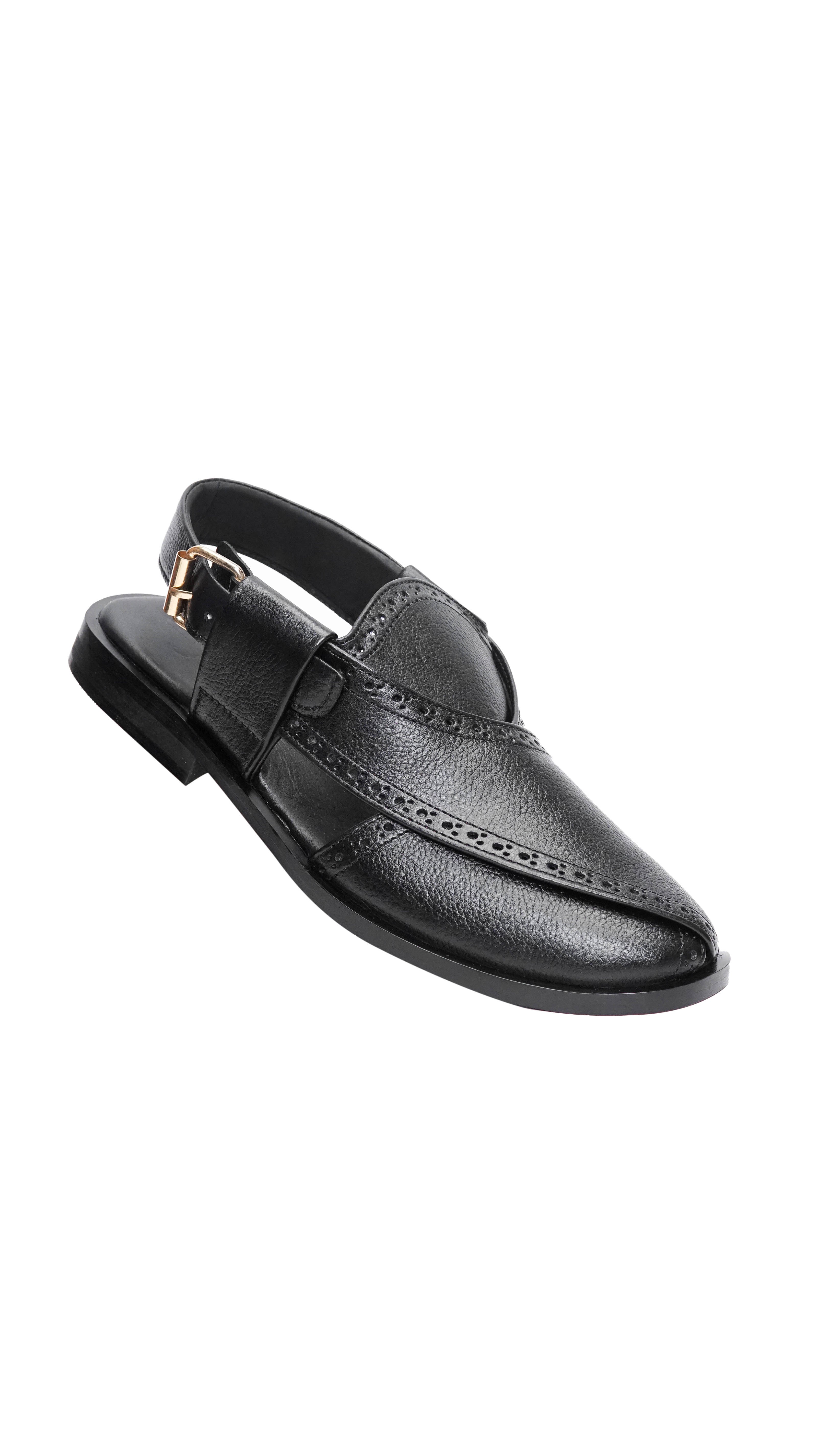 Black Grainy Punched Formal Peshawari