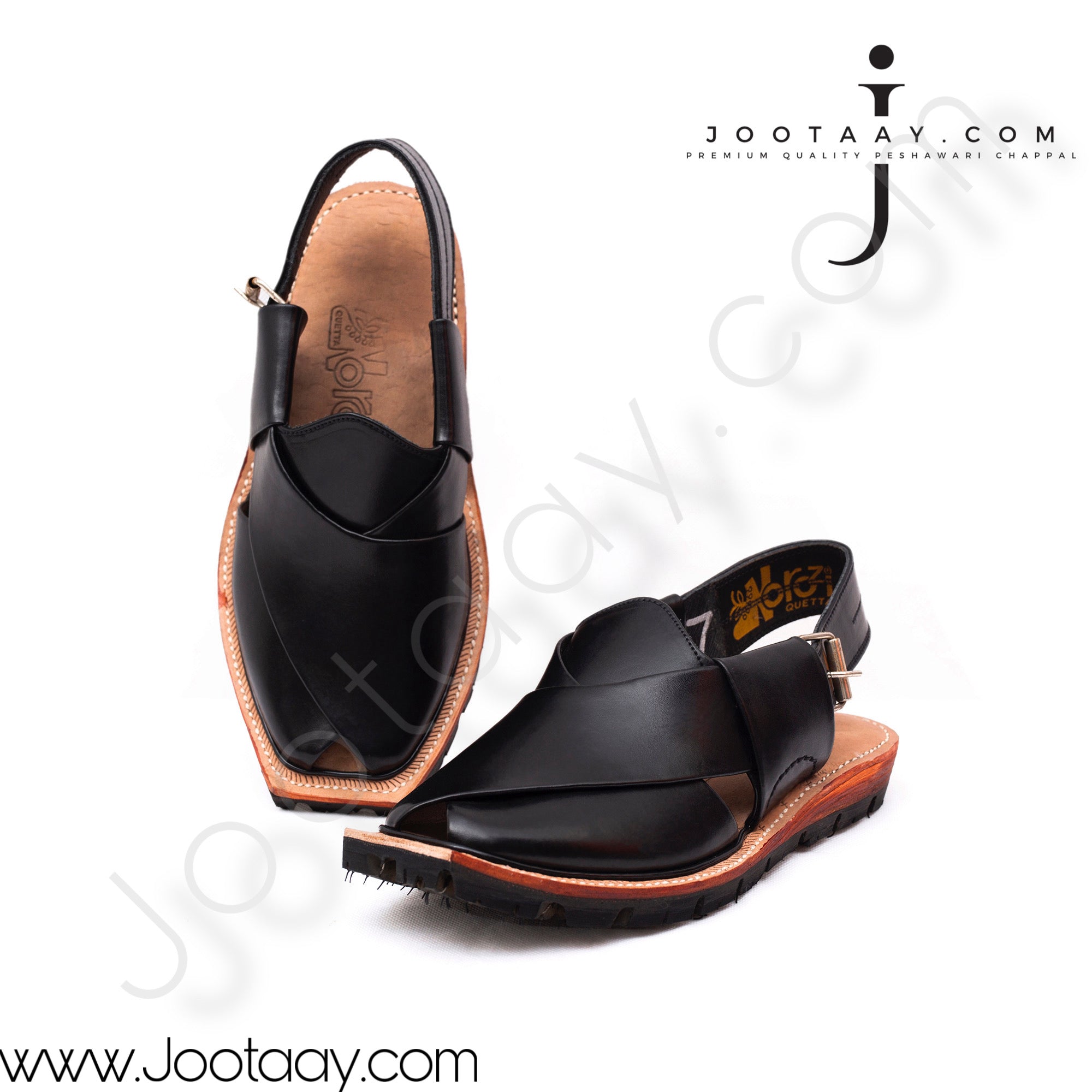 Jootaay® Double Sole Plain Black Norozi