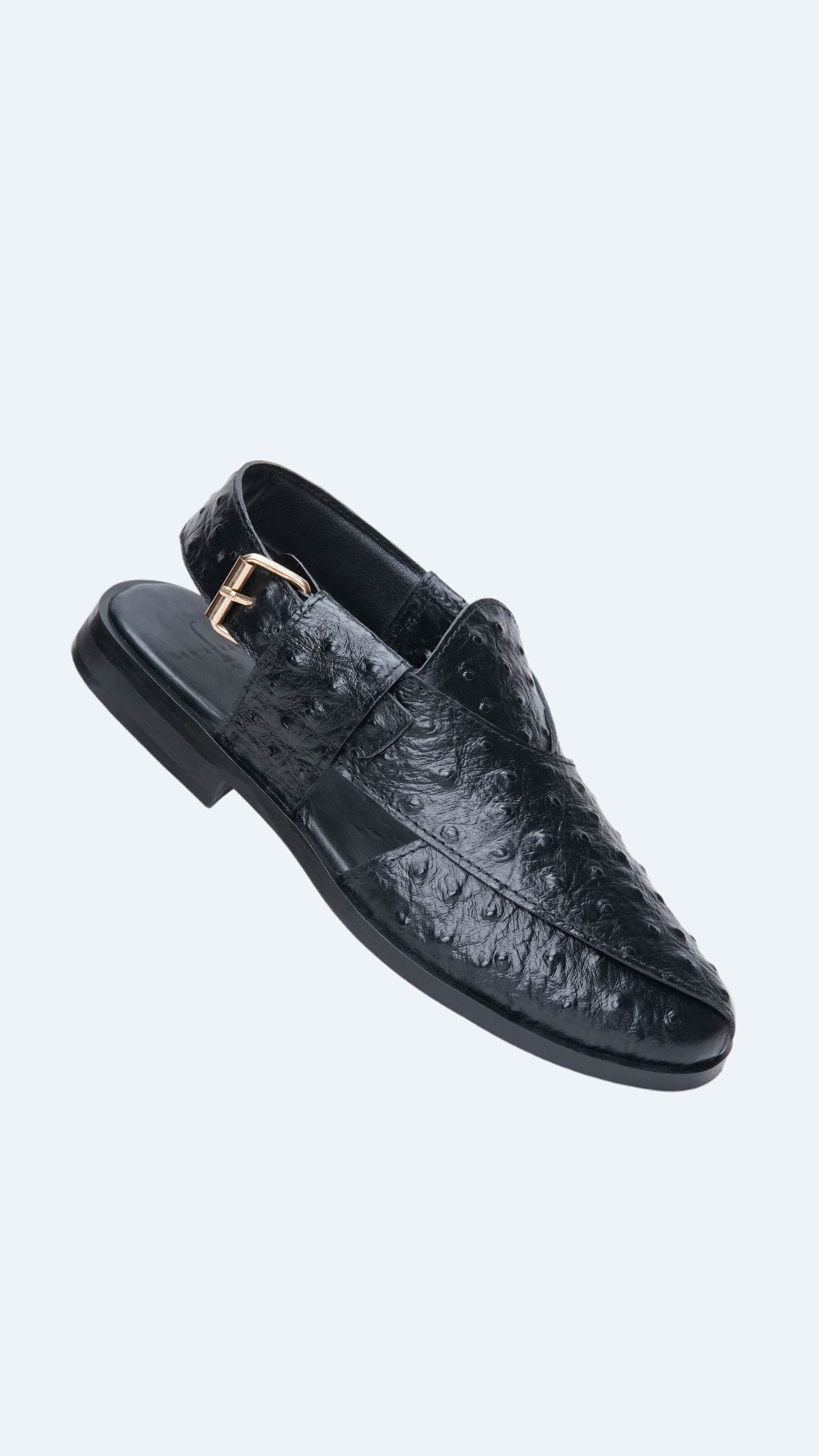 Ostrich Black Formal Peshawari
