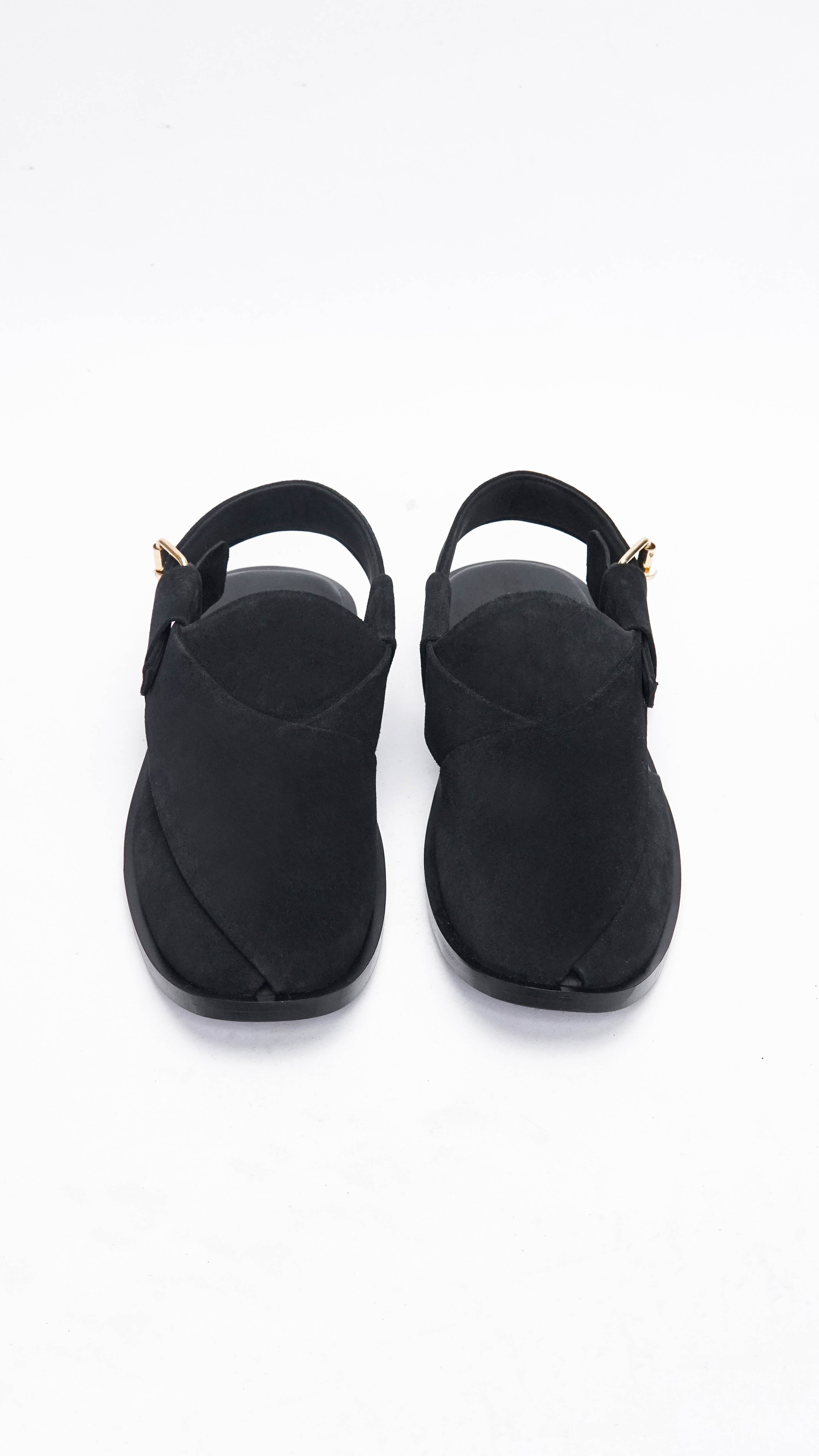 Suede Plain Jet Black Formal Peshawari