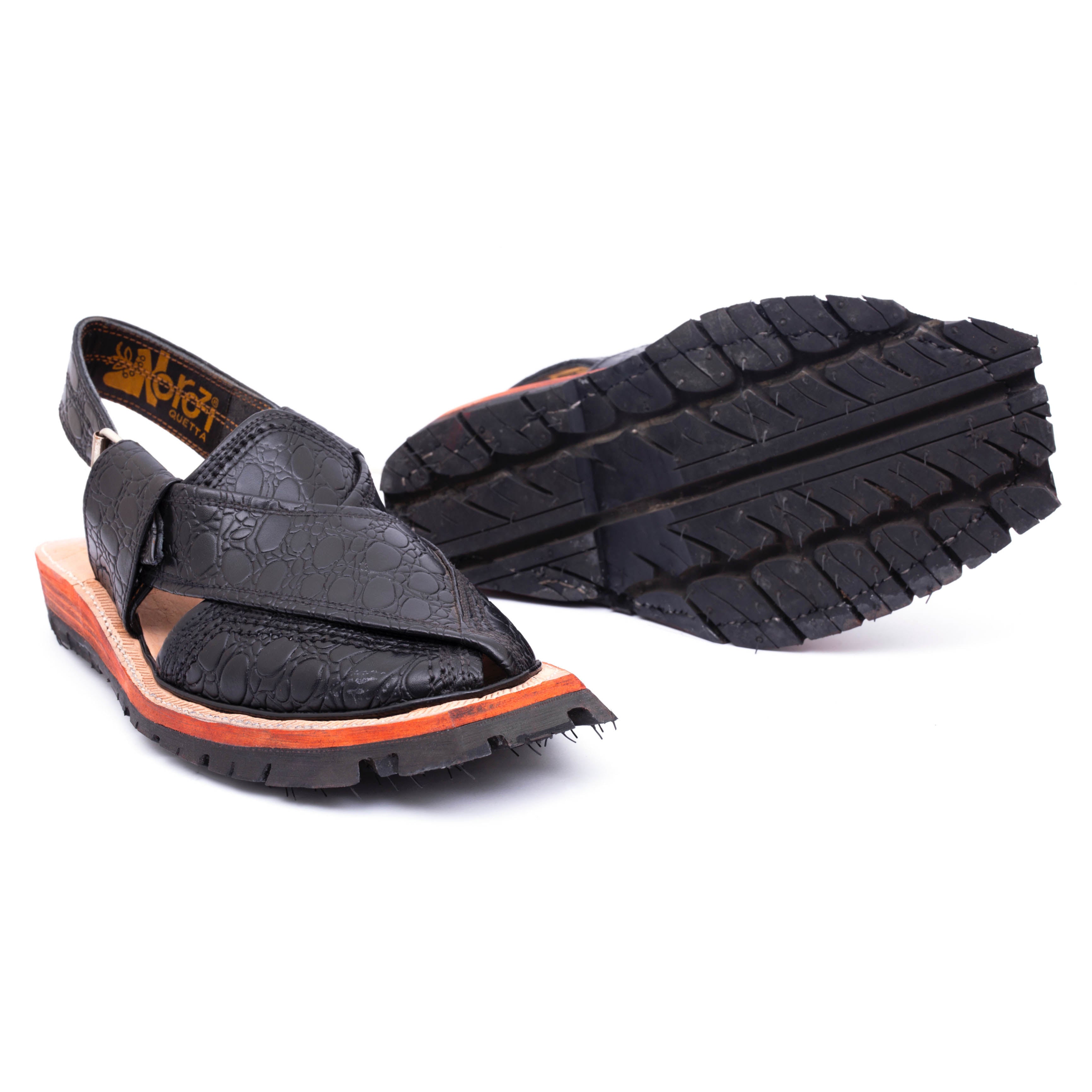 Double Wide Sole Dotted Black Norozi