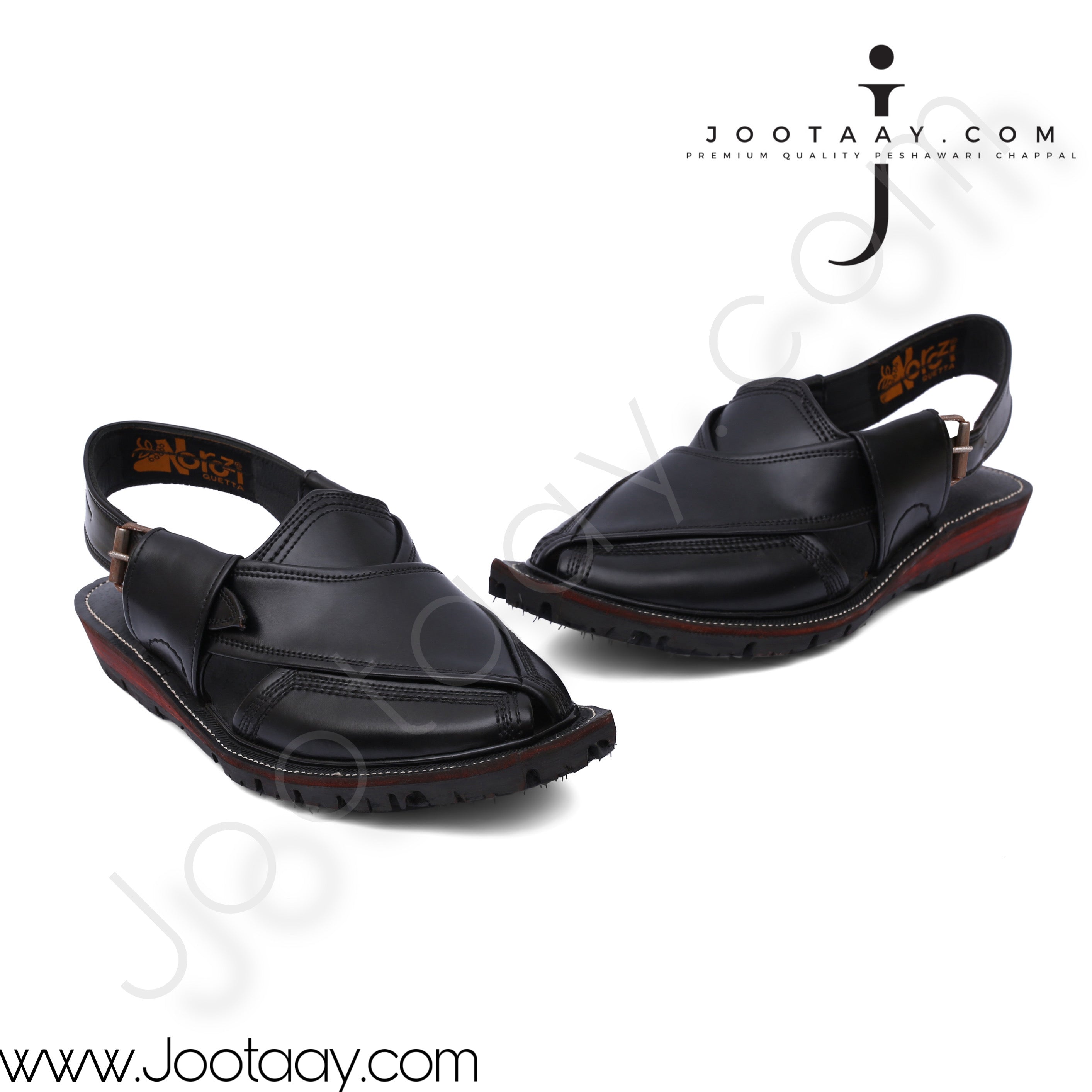 Jootaay® Double Sole Premium All Black Norozi