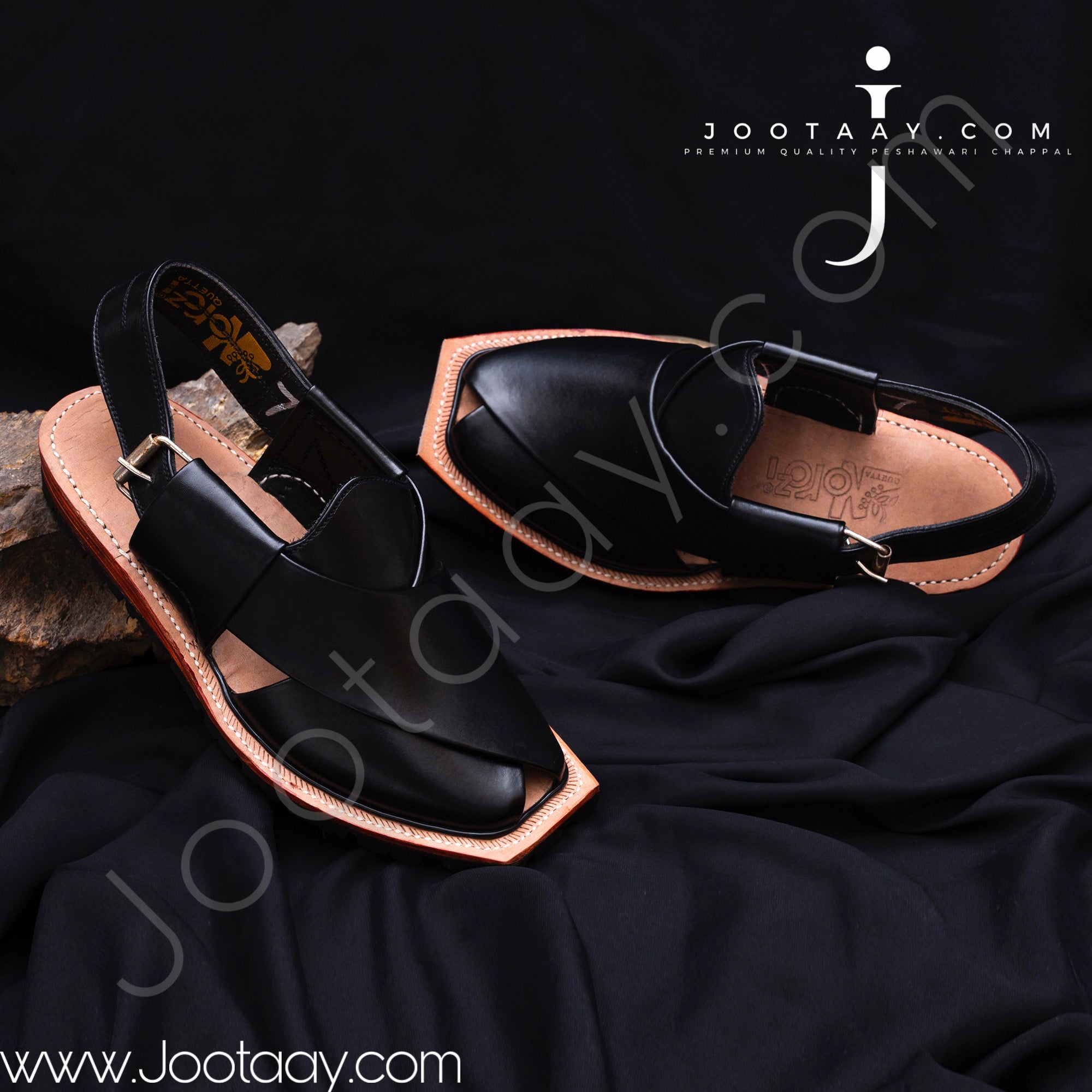 Jootaay® Double Sole Plain Black Norozi