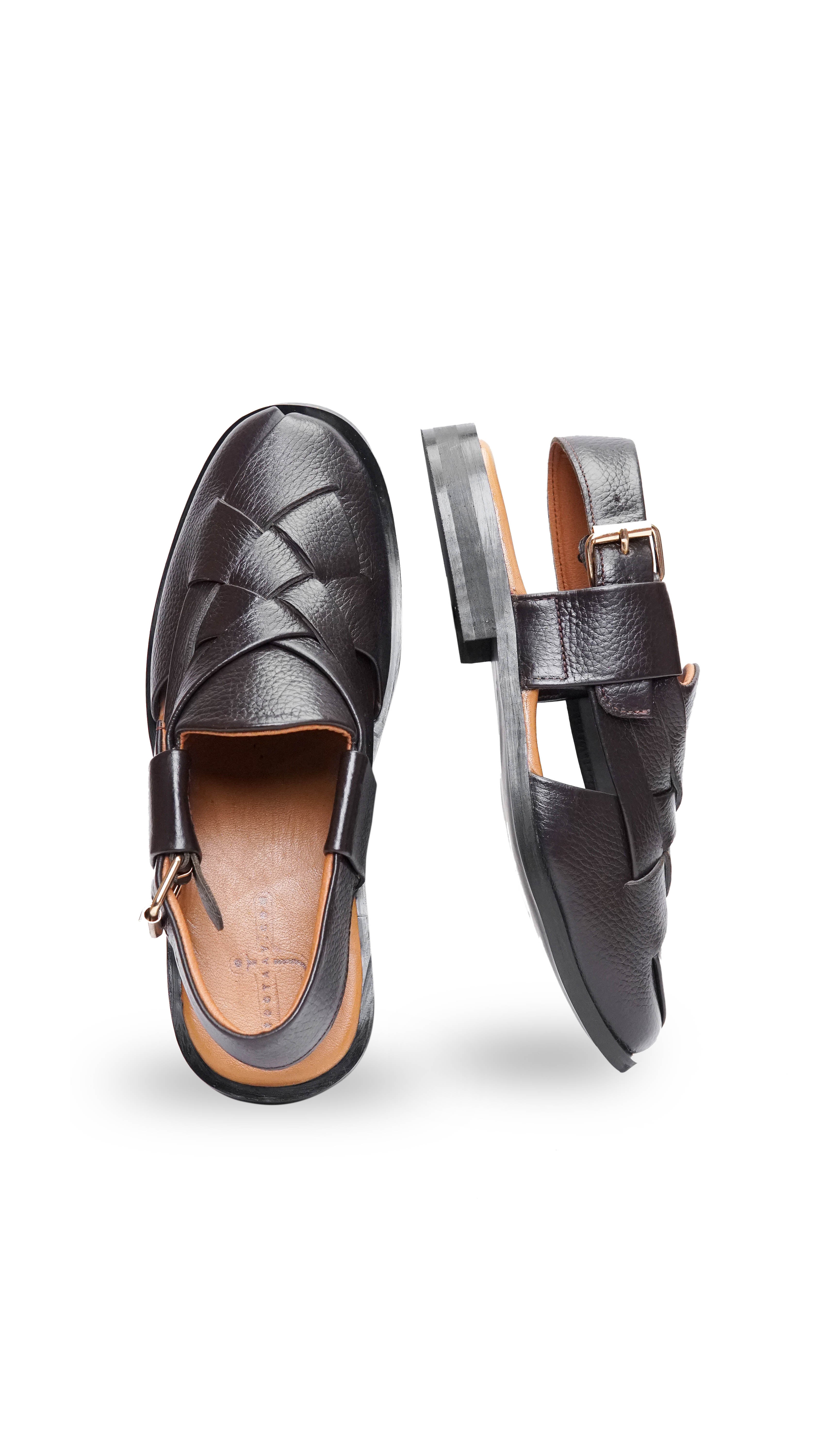 Dark Brown Wavy Formal Peshawari