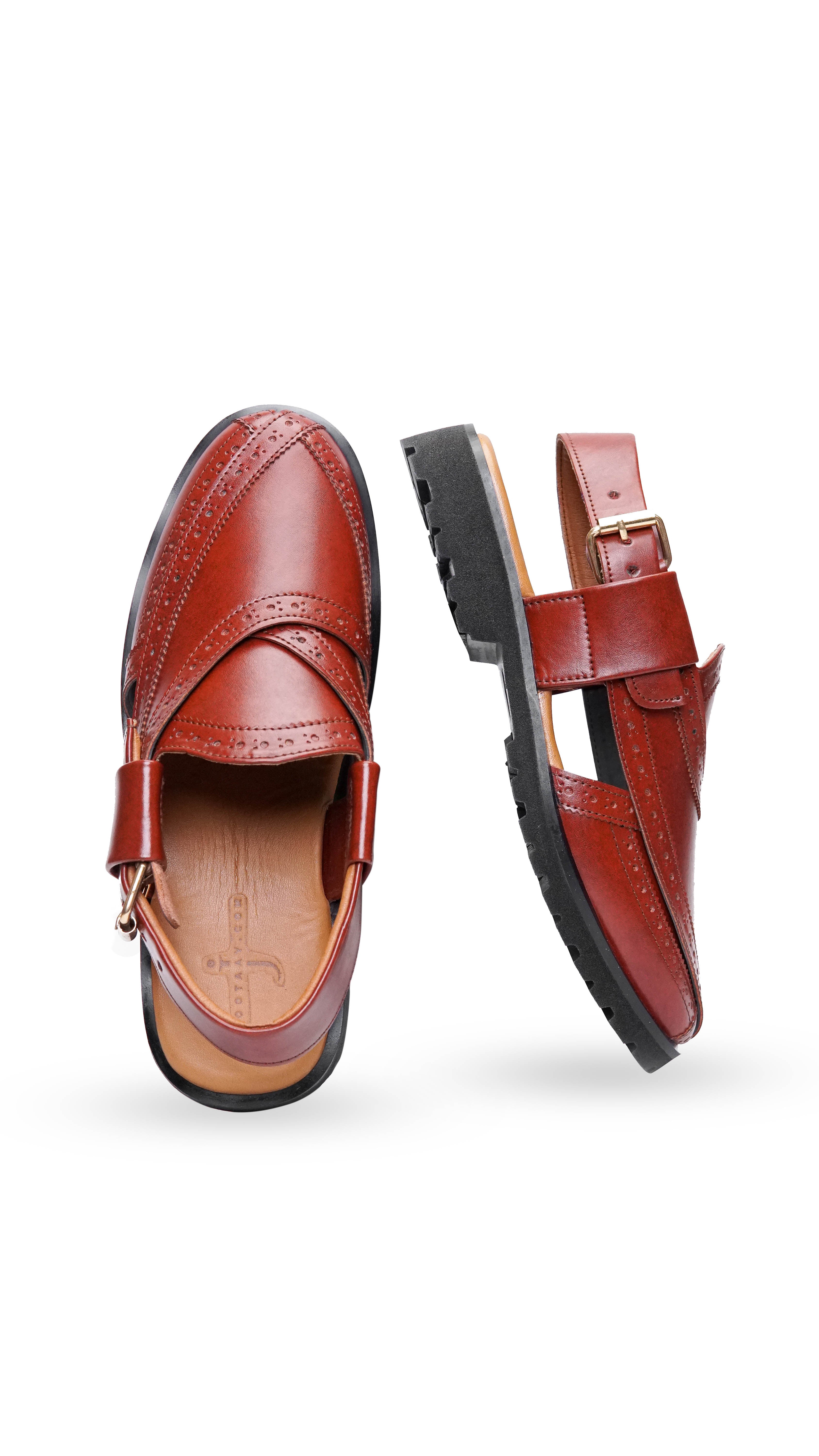 Burgundy Punched Formal Peshawari