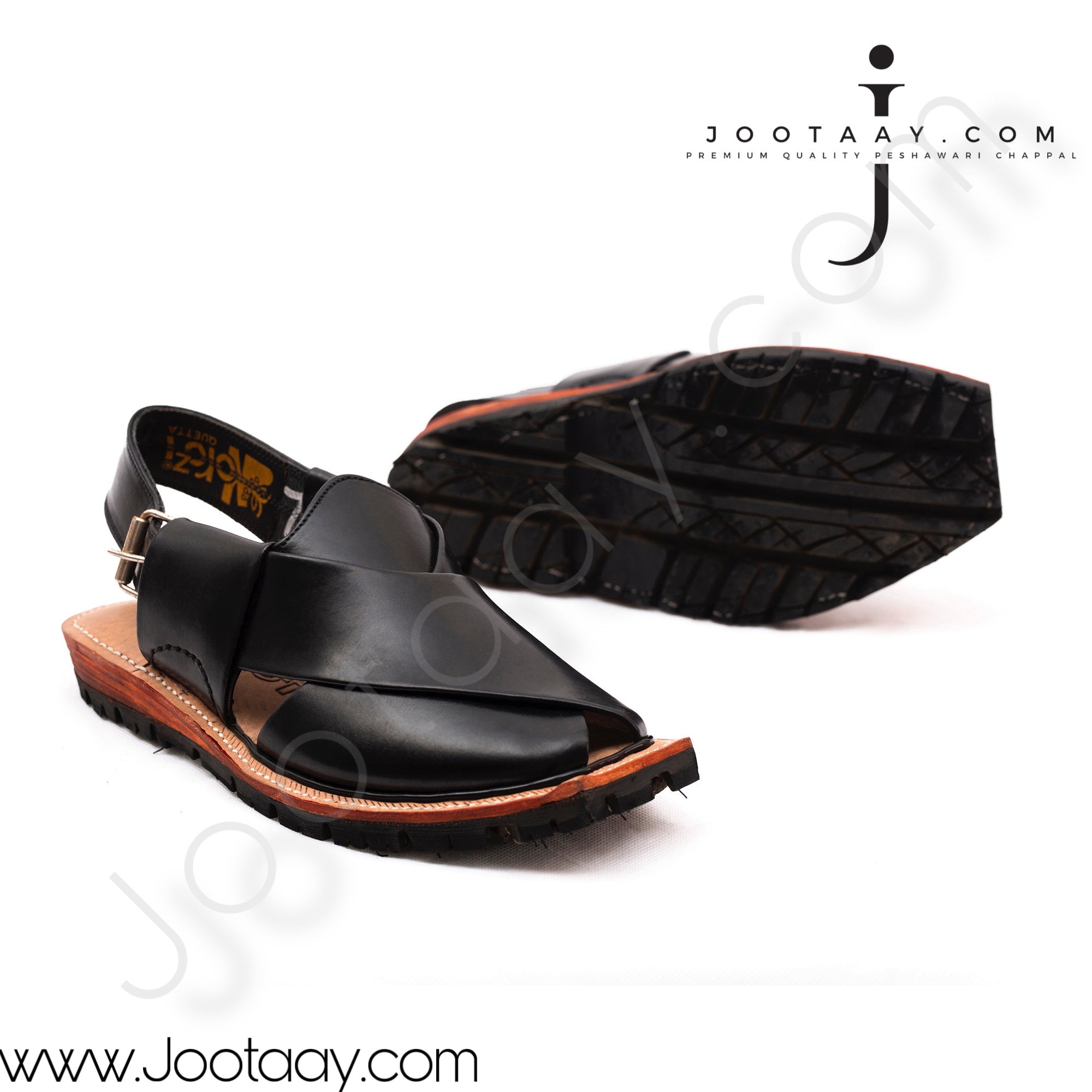 Jootaay® Double Sole Plain Black Norozi