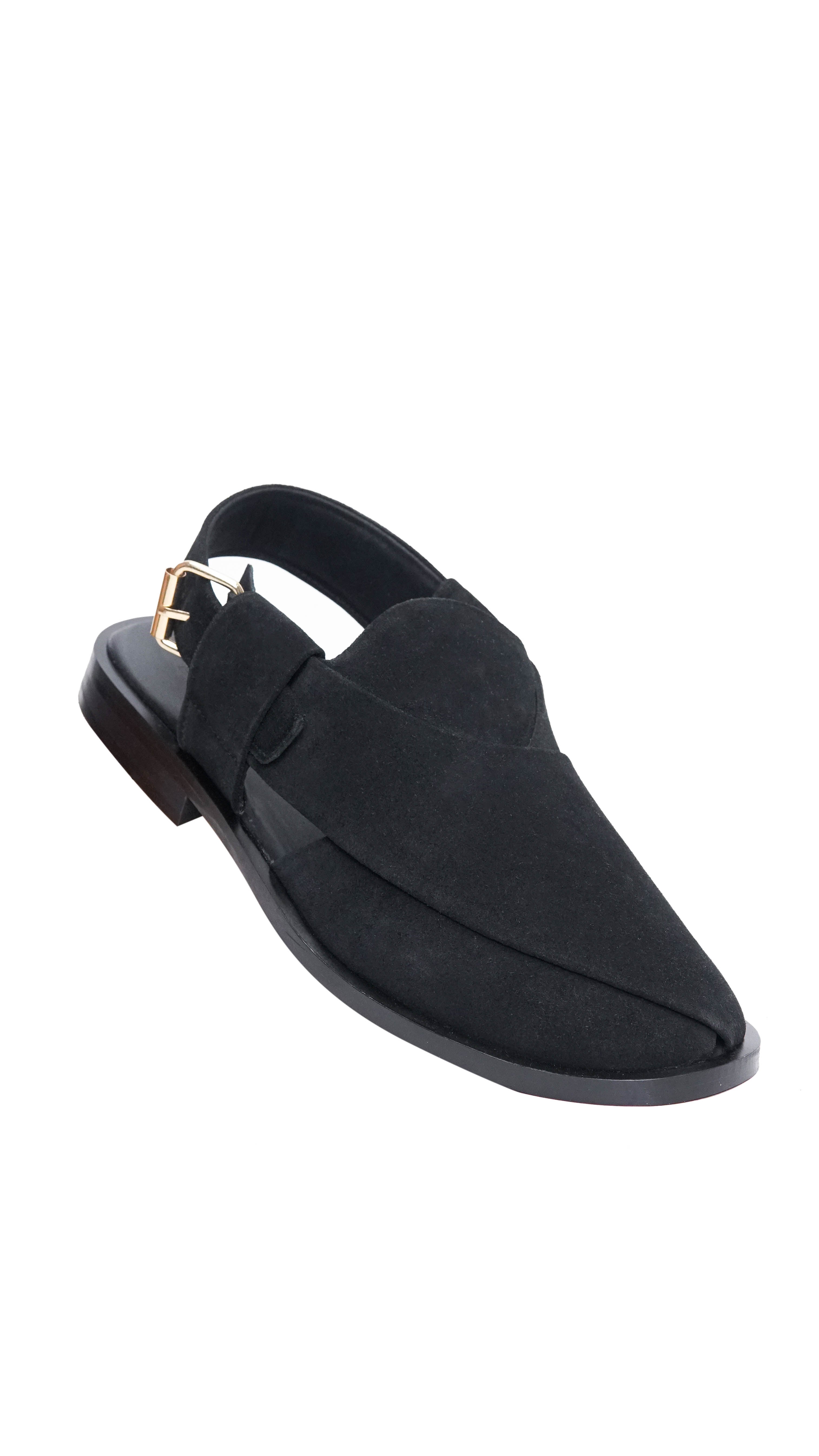Suede Plain Jet Black Formal Peshawari