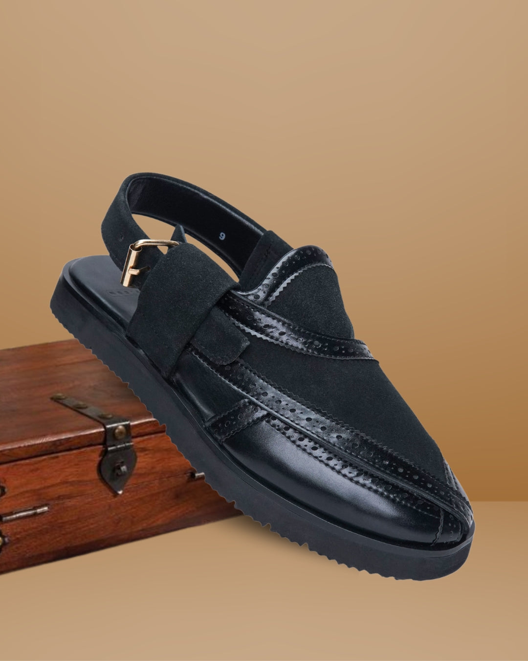 Suede Black Formal Peshawari