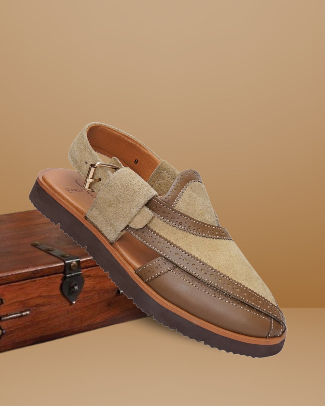Suede Camel Formal Peshawari
